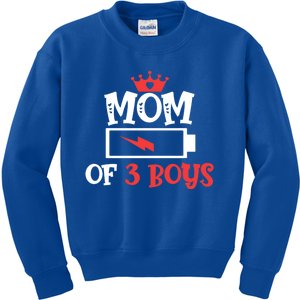 Mom Of 3 Mothers Day Cool Gift Kids Sweatshirt