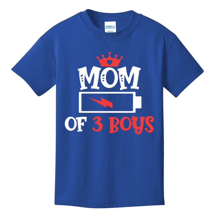 Mom Of 3 Mothers Day Cool Gift Kids T-Shirt