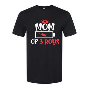 Mom Of 3 Mothers Day Cool Gift Softstyle CVC T-Shirt