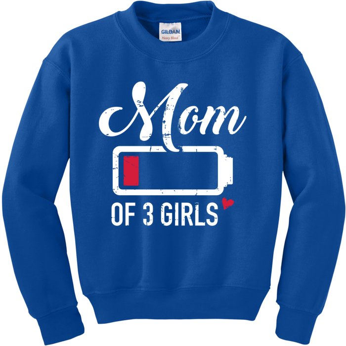 Mom Of 3 Low Battery Cute Gift Kids Sweatshirt