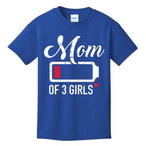 Mom Of 3 Low Battery Cute Gift Kids T-Shirt