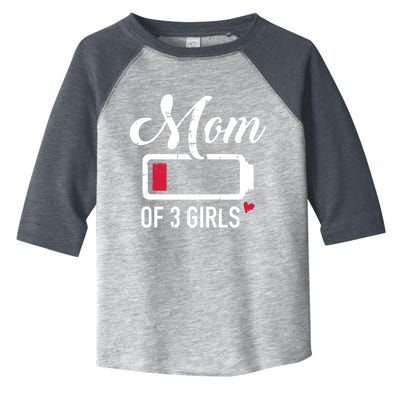 Mom Of 3 Low Battery Cute Gift Toddler Fine Jersey T-Shirt