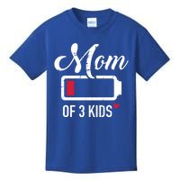 Mom Of 3 Low Battery Great Gift Kids T-Shirt