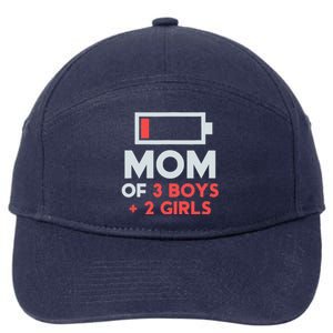 Mom of 3 Boy 2 Girl Mothers Day Gifts from Daughter 7-Panel Snapback Hat