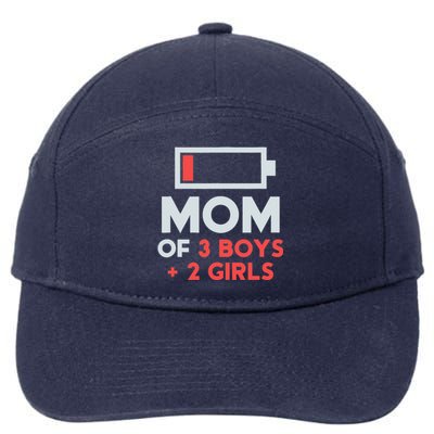 Mom of 3 Boy 2 Girl Mothers Day Gifts from Daughter 7-Panel Snapback Hat