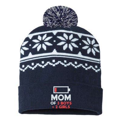 Mom of 3 Boy 2 Girl Mothers Day Gifts from Daughter USA-Made Snowflake Beanie