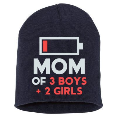 Mom of 3 Boy 2 Girl Mothers Day Gifts from Daughter Short Acrylic Beanie