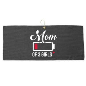 Mom Of 3 Low Battery Great Gift Large Microfiber Waffle Golf Towel