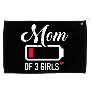 Mom Of 3 Low Battery Great Gift Grommeted Golf Towel