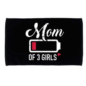 Mom Of 3 Low Battery Great Gift Microfiber Hand Towel