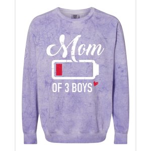 Mom Of 3 Low Battery Gift Colorblast Crewneck Sweatshirt