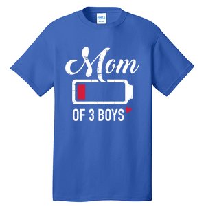 Mom Of 3 Low Battery Gift Tall T-Shirt