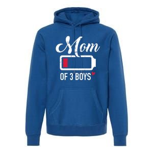 Mom Of 3 Low Battery Gift Premium Hoodie