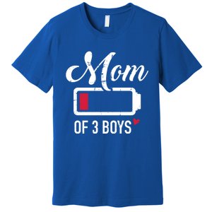 Mom Of 3 Low Battery Gift Premium T-Shirt