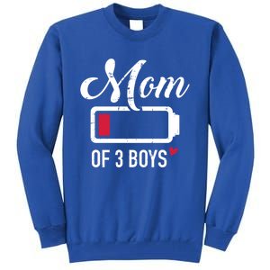 Mom Of 3 Low Battery Gift Tall Sweatshirt