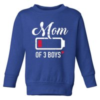 Mom Of 3 Low Battery Gift Toddler Sweatshirt