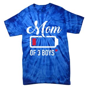 Mom Of 3 Low Battery Gift Tie-Dye T-Shirt