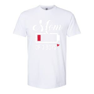 Mom Of 3 Low Battery Gift Softstyle CVC T-Shirt