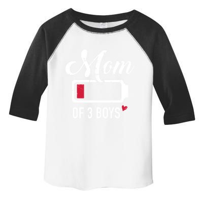 Mom Of 3 Low Battery Gift Toddler Fine Jersey T-Shirt