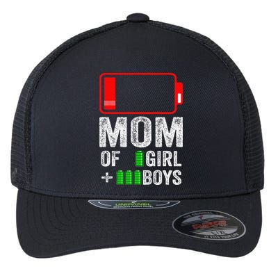 Mom of 3  1  Gift from kid Mothers Day Birthday  Flexfit Unipanel Trucker Cap