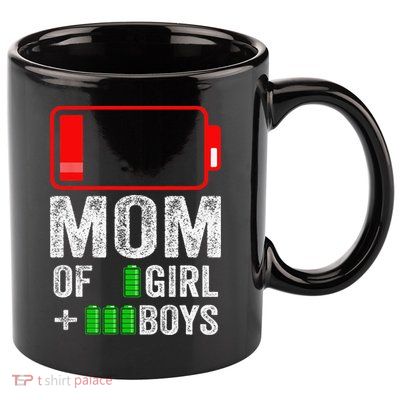 Mom of 3  1  Gift from kid Mothers Day Birthday  11oz C Handle Ceramic Mug