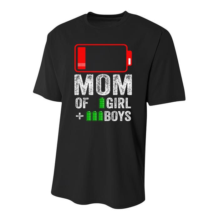 Mom of 3  1  Gift from kid Mothers Day Birthday  Youth Performance Sprint T-Shirt