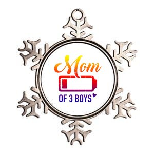 Mom Of 3 Low Battery Gift Metallic Star Ornament