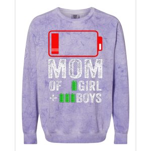 Mom Of 3 1 Gift From Mothers Day Birthday Women Colorblast Crewneck Sweatshirt