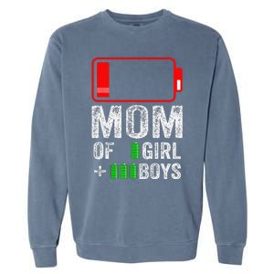 Mom Of 3 1 Gift From Mothers Day Birthday Women Garment-Dyed Sweatshirt