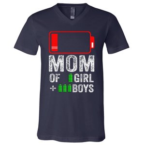 Mom Of 3 1 Gift From Mothers Day Birthday Women V-Neck T-Shirt