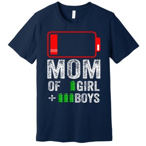 Mom Of 3 1 Gift From Mothers Day Birthday Women Premium T-Shirt