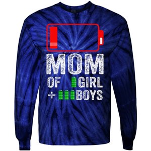 Mom Of 3 1 Gift From Mothers Day Birthday Women Tie-Dye Long Sleeve Shirt