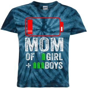 Mom Of 3 1 Gift From Mothers Day Birthday Women Kids Tie-Dye T-Shirt