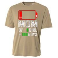 Mom Of 3 1 Gift From Mothers Day Birthday Women Cooling Performance Crew T-Shirt