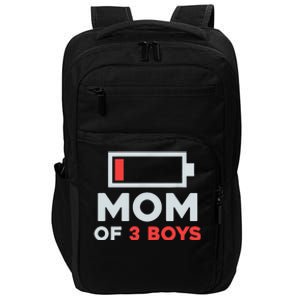 Mom Of 3 Cute Gift From Son Mothers Day Birthday Women Impact Tech Backpack