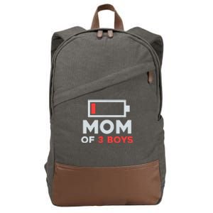 Mom Of 3 Cute Gift From Son Mothers Day Birthday Women Cotton Canvas Backpack