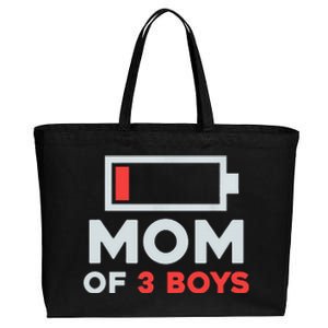 Mom Of 3 Cute Gift From Son Mothers Day Birthday Women Cotton Canvas Jumbo Tote