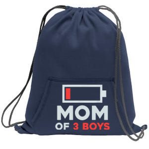 Mom Of 3 Cute Gift From Son Mothers Day Birthday Women Sweatshirt Cinch Pack Bag