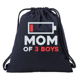 Mom Of 3 Cute Gift From Son Mothers Day Birthday Women Drawstring Bag