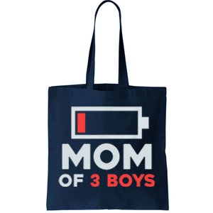 Mom Of 3 Cute Gift From Son Mothers Day Birthday Women Tote Bag