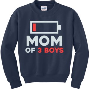 Mom Of 3 Cute Gift From Son Mothers Day Birthday Women Kids Sweatshirt