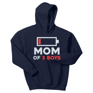 Mom Of 3 Cute Gift From Son Mothers Day Birthday Women Kids Hoodie