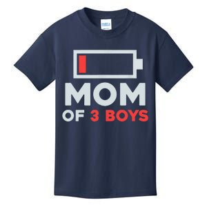 Mom Of 3 Cute Gift From Son Mothers Day Birthday Women Kids T-Shirt