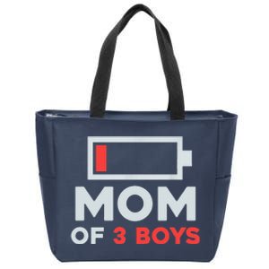 Mom Of 3 Cute Gift From Son Mothers Day Birthday Women Zip Tote Bag