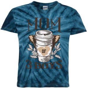 Mom Of 3 From Son Funny Mothers Day Birthday Women Kids Tie-Dye T-Shirt