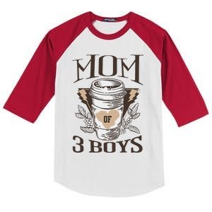 Mom Of 3 From Son Funny Mothers Day Birthday Women Kids Colorblock Raglan Jersey