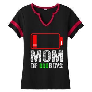 Mom Of 3 Gift From Son Mothers Day Birthday Women Ladies Halftime Notch Neck Tee