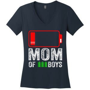 Mom Of 3 Gift From Son Mothers Day Birthday Women Women's V-Neck T-Shirt