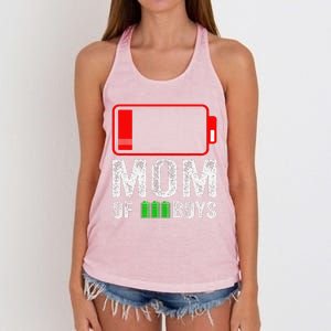 Mom Of 3 Gift From Son Mothers Day Birthday Women Women's Knotted Racerback Tank