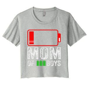 Mom Of 3 Gift From Son Mothers Day Birthday Women Women's Crop Top Tee